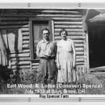 Earl Wood & Lotte (Conover) Spencer Wood, July 1933 at Days Creek, OR - Ray Spencer Farm