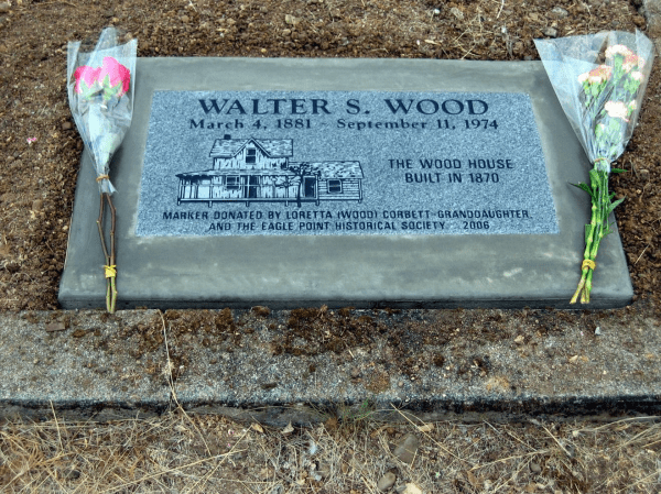 Walter Wood Grave Stone, photo courtesy of Gary Wilkinson - The Wood House